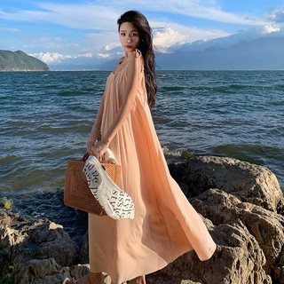 [HÀNG QC] Đầm maxi phong cách đi biển đơn giản