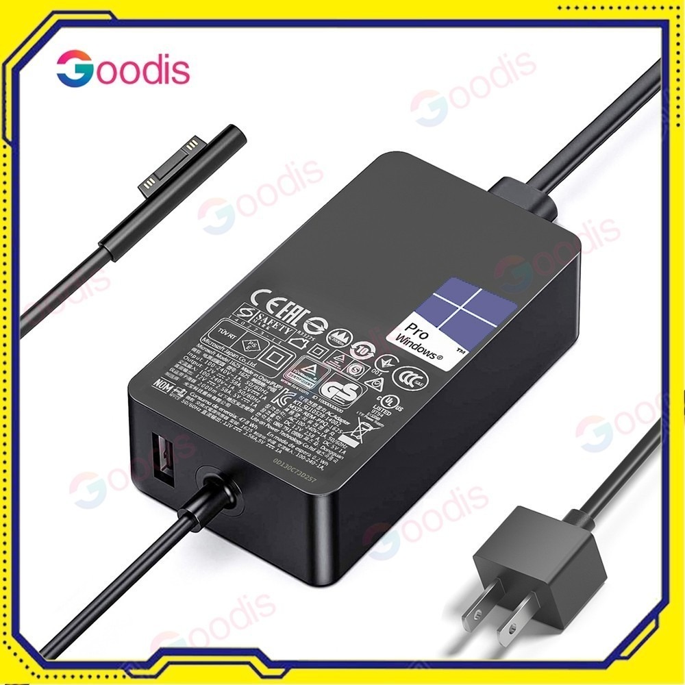 Bộ Sạc Adapter Cho Microsoft Surface Pro X 11 10 9 8 7 6 5 4 3 Go Laptop 65W 44W 15V 2.58A