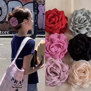 Kẹp tóc hoa hồng ba chiều vải lớn lấy hoa kẹp chất lượng cao kẹp cá mập phụ kiện tóc