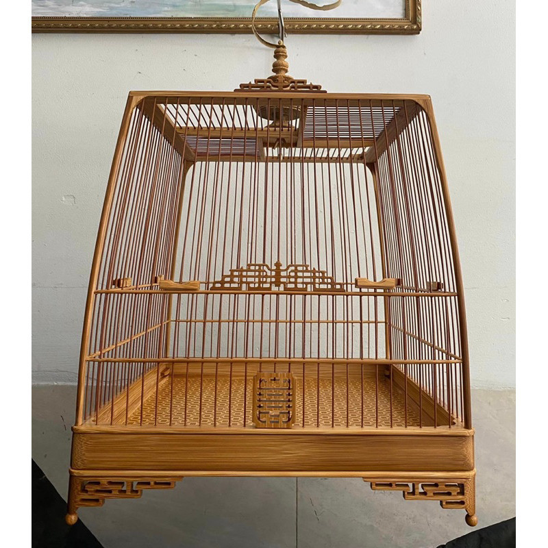 Khung Lồng chim Chào Mào tự ráp-Khung tre bo góc chân Triện