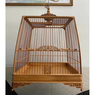 Khung Lồng chim Chào Mào tự ráp-Khung tre bo góc chân Triện