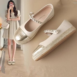 Giày Nữ Mary Jane Mùa Xuân Mới Phong Cách Cổ Điển Giày Cổ Thấp Đế Bằng Cổ Tích Retro Giày Ngư Dân
