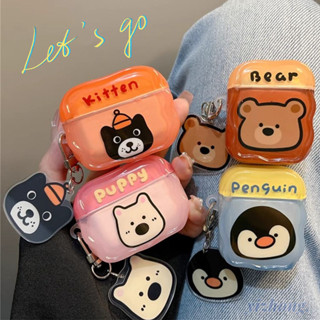 Dành Cho Airpods 4 Pro 3 2 1 Đáng Yêu Jellycat Chó Chim Cánh Cụt Họa Tiết Gấu Màu Sắc Tương Phản TPU Mềm Vỏ Tai Nghe Chống Sốc Có Mặt Dây Chuyền Tai Nghe Không Dây Vỏ Bảo Vệ Tai Nghe