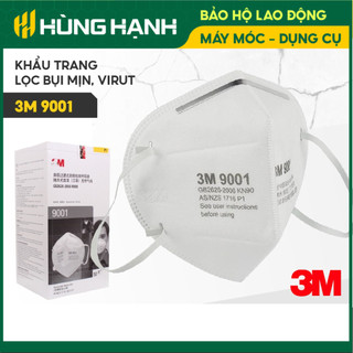  Khẩu trang 3M 9001 hộp 50 cái vải sợi không dệt lọc bụi siêu mịn kháng khuẩn bảo vệ hô hấp kiểu dáng 3D chính hãng 