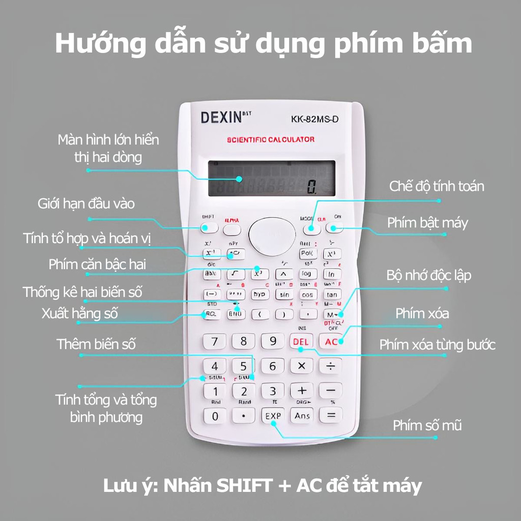 Máy tính khoa học Học sinh đa chức năng Máy tính cầm tay đơn giản Văn phòng phẩm Đồ dùng văn phòng trường học | BigBuy360 - bigbuy360.vn