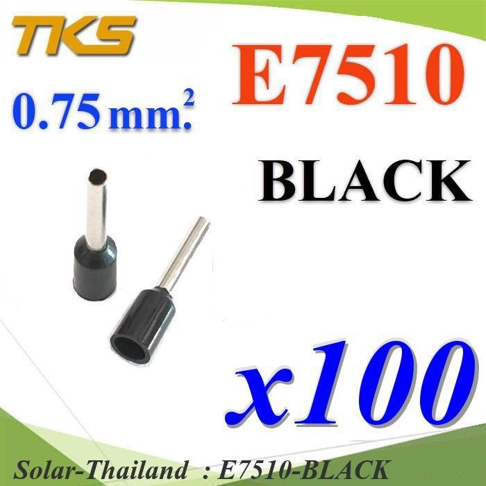 Dây đuôi cá tròn cách nhiệt cho dây 0,75 Sq.mm (ĐEN 100 miếng) Model E7510-BLACK