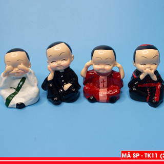 Bộ tượng bốn không mini TK11 - Quà tặng Công Giáo độc đáo cho các cha, các thầy phó tế - Linh Mục - Giám Mục - NSCGVN_SG