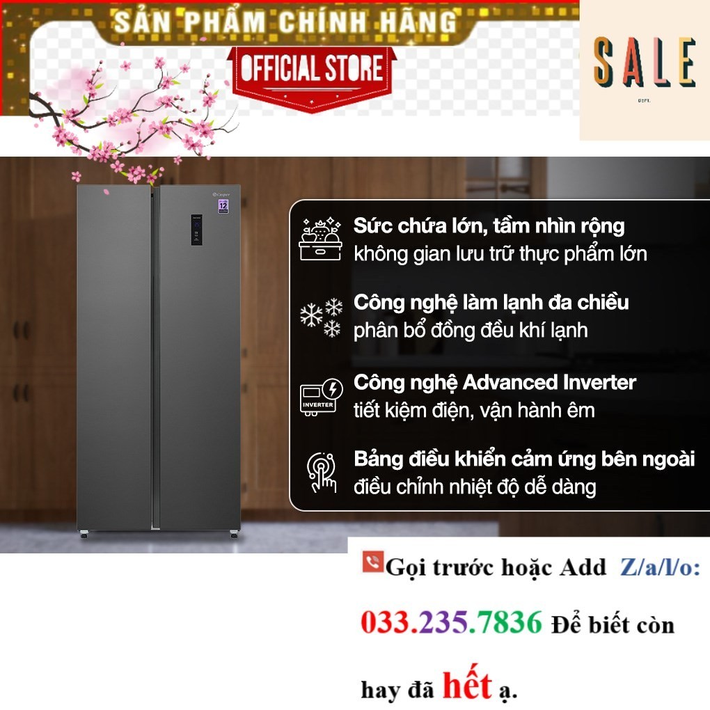 SỐc Tủ lạnh Casper Inverter 458 lít Side By Side RS-460PG