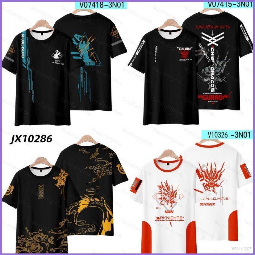 Arknights Áo Thun Nữ Tay Ngắn Tee Unisex Trò Chơi Cosplay Áo Bông Tai Kẹp Anime Thời Trang Oversize Thường Ngày Đồ Họa Hàng Đầu