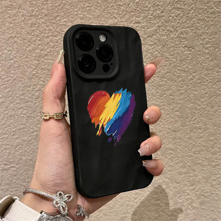 ốp iphone 11/12/13/14/15 Pro Max Fashion trái tim vẽ nguệch ngoạc Silicone Case For ốp lưng iphone 11,12,13,14,15,11PM,12PM,13PM,14PM,15PM