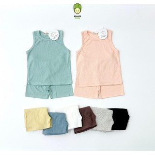 Bộ Ba Lỗ Cho Bé Trai, Bé Gái NU NA NU NỐNG Vải Thun Tăm Mềm Mịn Trơn Basic, Đồ Bộ Cho Bé Mặc Hè MKM402