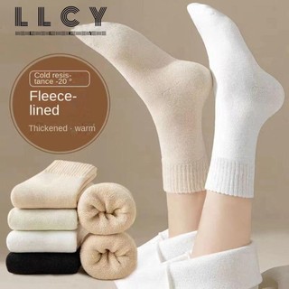 Llcy vớ len polyester dày giữ ấm mùa đông không đường may