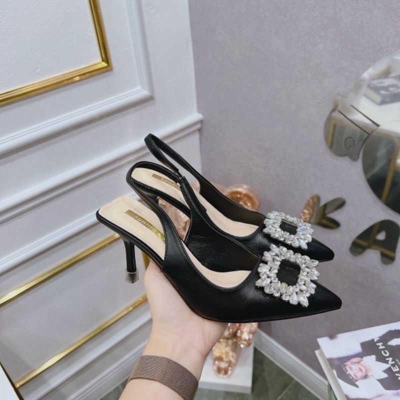 giày cao gót nhọn kiểu mới đính đá [6cm]