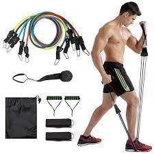 [11 phụ kiện] Bộ 5 Dây Ngũ Sắc Tập Full Body - Dụng Cụ Tập Gym Kháng Lực (TQT)