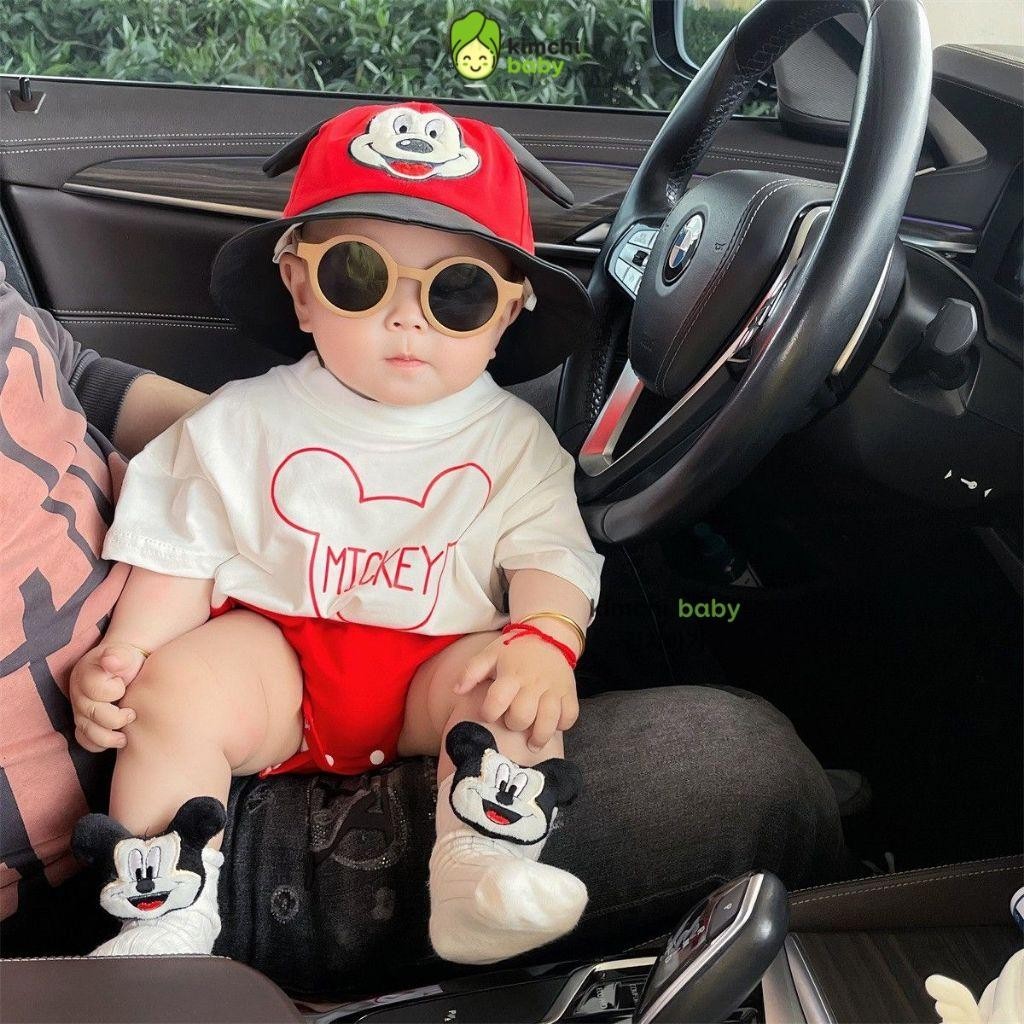 Bodysuit Cho Bé Trai, Bé Gái Từ Sơ Sinh Đến 12kg KAMSAMITA Vải Cotton 4C In Mickey, Body Chip Cho Bé Mặc Đi Chơi S407