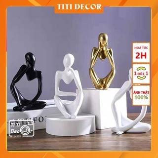 Tượng Người Ngồi 13cm TiTi Decor, Tượng Decor Bắc Âu Trang Trí Nhà Cửa, Cửa Hàng