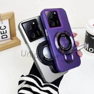 Vỏ khung sang trọng Redmi K60 K60 pro K60 Ốp lưng siêu cứng mờ acrylic dày vỏ chống sốc có giá đỡ hút từ tính tròn