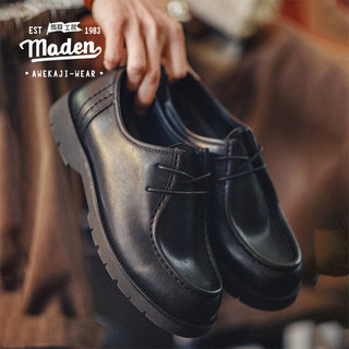 Maden thương hiệu phong cách làm việc nam thanh niên xuân 2024 kinh doanh mới của Mỹ retro Moccasin kangaroo giày thông thường Anh mũi tròn màu đen Derby giày da nhỏ