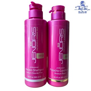 Dầu gội xả phục hồi tóc hư nát Jenoris Keratin Sodium Chloride Free 500mlx2