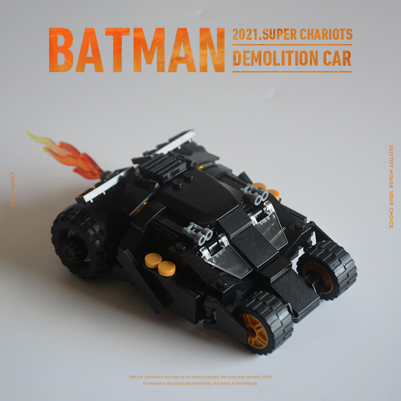 Hàng sẵn có Batman màu đen Nhà khách Xe đẩy chèn mô hình Anh hùng Gắn tăng tốc Robot chiến tranh ô tô 169 miếng Búp bê miễn phí
