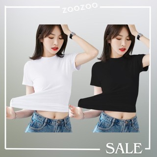 Áo thun trơn nữ basic cổ tròn tay ngắn dáng ôm Zoozoo.unisex