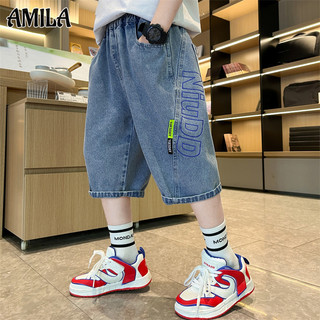 Quần short denim bé trai mặc ngoài mùa hè quần hàng hóa trẻ em quần mỏng vừa