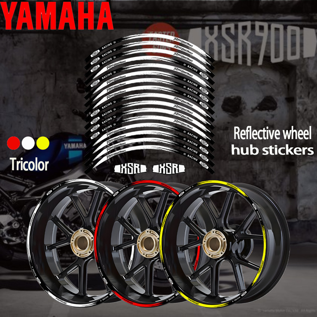 Dành Cho Xe YAMAHA XSR125 XSR155 XSR700 XSR900 XSR150 17 "inch Lốp Xe Máy Phản Quang Phụ Kiện Bánh Xe Dán Trung Tâm Đề Can Vành Sọc Băng Dán Phụ Kiện