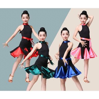  2024 Mới Trẻ Em Váy Khiêu Vũ Latin Bé Gái Tập Quần Áo Mùa Hè Trình Diễn Cuộc Thi Chuyên Nghiệp Bé Gái Biểu Diễn Quần Áo Khiêu Vũ Latin 