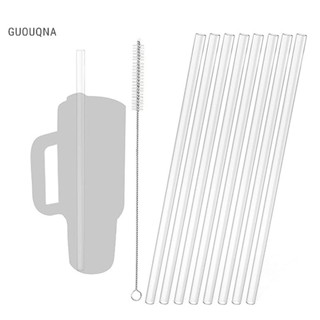  Guouqna 6 Ống Hút Nhựa Trong Suốt Có Thể Tái Sử Dụng Ống Hút Có Bàn Chải Vệ Sinh 31cm Ống Hút Uống Cho Bình Nước Du Lịch Tumblers Phụ Kiện GUOUqna 
