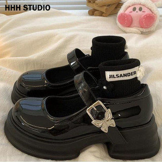 HHH Giày Mary Jane Lolita đế cao 6cm Giày Búp Bê Đế da mềm đế êm thời trang 2023NEW Cho Nữ 080101