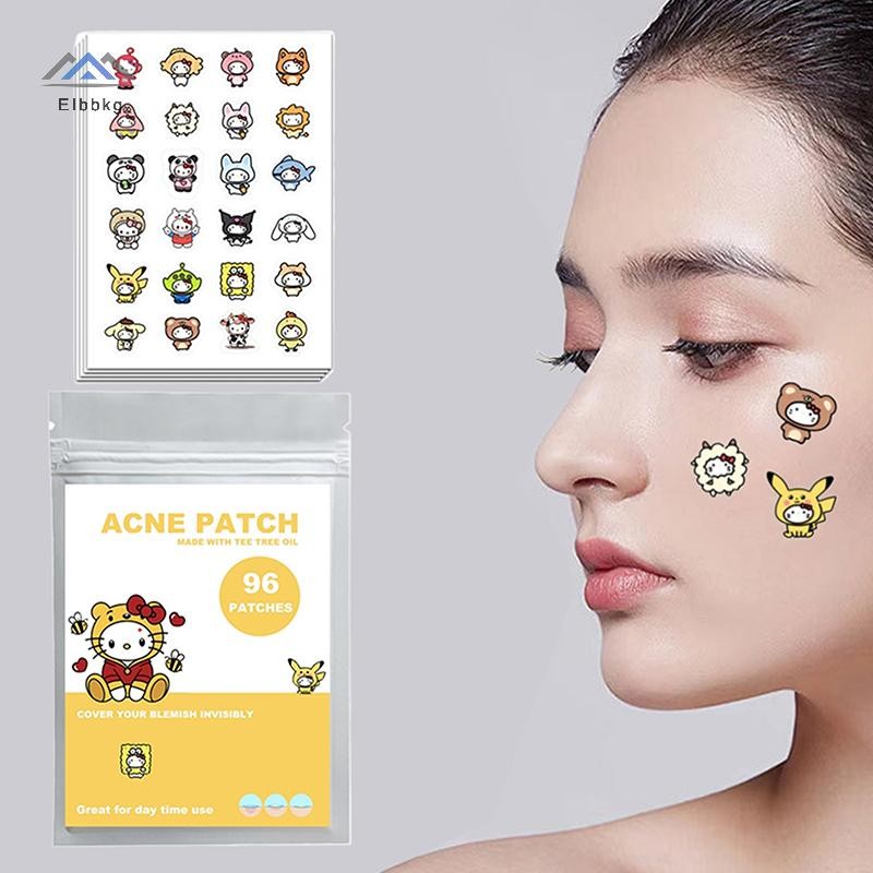 Eibbkg 96 Miếng Dán Mụn Hoạt Hình Sanrio HelloKitty Hình Mụn Miếng Dán Vô Hình Mụn Loại Bỏ Mụn Miếng