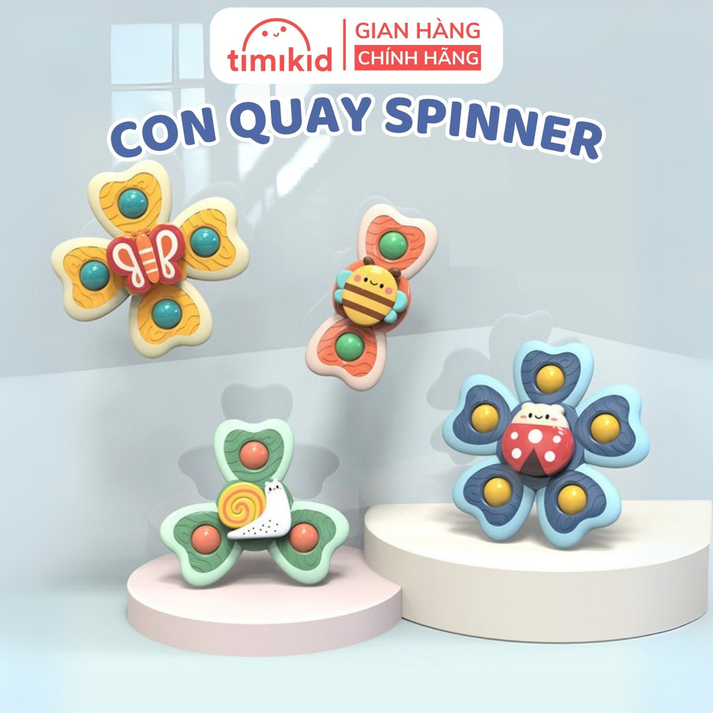 Đồ Chơi Con Quay Spinner Dán Tường Hình Côn Trùng Vui Nhộn Cho Bé - Timikid