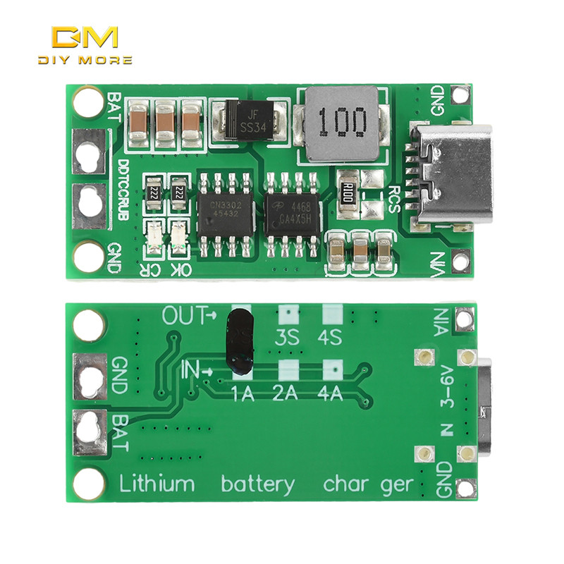 Diymore 2S / 3S / 4S 1-4A DC 3-6V Mô-đun tăng áp Lithium Polymer Pin Sạc Mô-đun Loại C