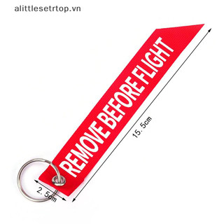 Móc Chìa Khóa Thêu Chữ Remove Before Flight Độc Đáo