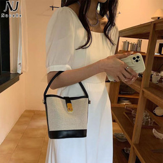 Nucelle Túi canvas Đeo Chéo mini Màu Sắc Tương Phản Thời Trang Cao Cấp Cho Nữ