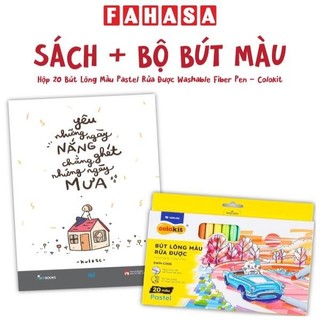 Combo Sách Yêu Những Ngày Nắng Chẳng Ghét Những Ngày Mưa+Hộp 20 Bút Lông Màu Pastel Rửa Được Washable Pen-Colokit