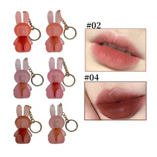  Gege Gấu Thỏ Dễ Thương Matte Velvet Lip Glazer Mùa Hè Đáng Yêu Thỏ Móc Khóa Môi Bùn Matte Họa Tiết Son Môi Hồng Đỏ Son Bóng Tint Mỹ Phẩm 