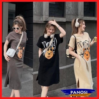Váy suông nữ chất cotton in hình GẤU MORE nhiều màu xinh dáng basic PANOSI - V103