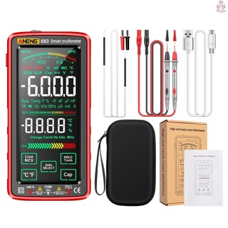 Aneng 683 6000 đếm màn hình cảm ứng lớn đồng hồ vạn năng kỹ thuật số thông minh chống cháy có thể sạc lại đồng hồ đo đa năng va màn hình ngược ncv máy kiểm tra có đèn pin cho điện trở dòng điện áp