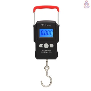 Còn hàng Móc Cân Treo Kỹ Thuật Số Di Động 50 Kg 5 g LCD Độ Chính Xác Điện Tử Du Lịch Câu Cá Bây Giờ Hiển Thị Đèn Nền Cân Đôi Tombetter Mini