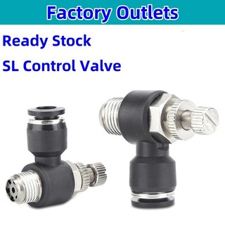 Sẵn Sàng Nướng Khí Nén Khí Nén Khí Nén Khớp Nhanh Van Tiết Lưu Tốc Độ SL4 6 8 10 12-M5 1 / 8 "1 / 4 3 / 8 1 / 2