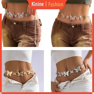 Kin bướm thắt lưng dây xích bướm bụng dây xích y2k dạ quang dây xích quần lớp cơ thể dây xích quần jean thắt lưng váy ch