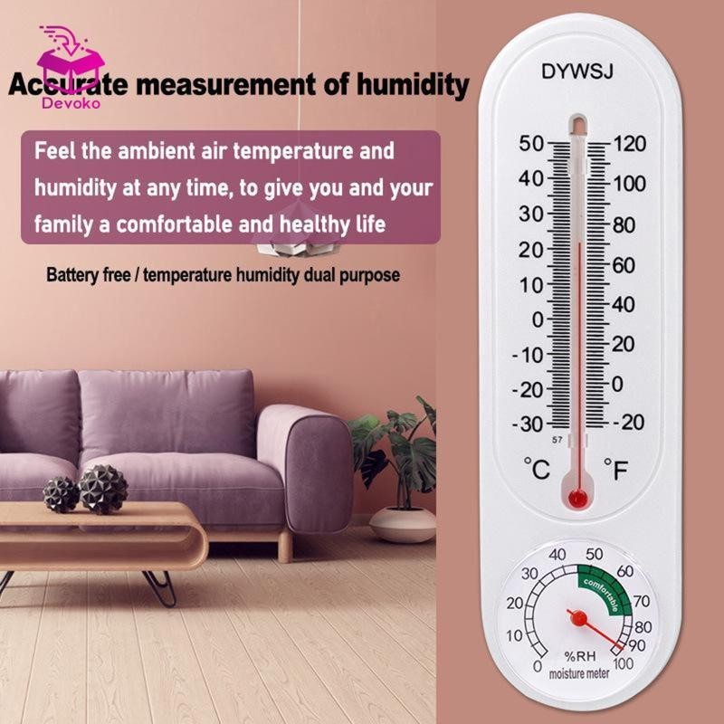 Devoko Máy đo độ ẩm treo tường Độ ẩm & Nhiệt độ di động, Máy đo nhiệt
