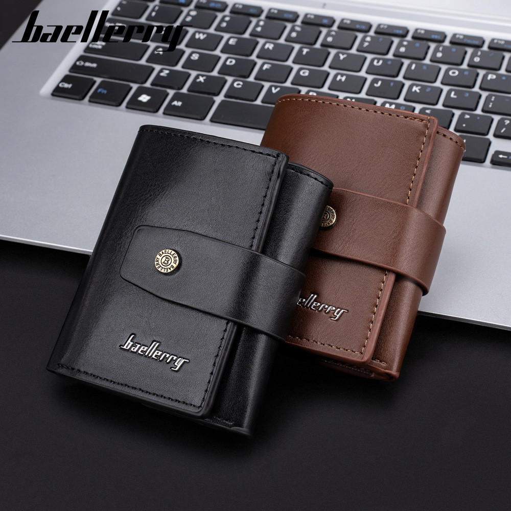 Baellerry Tri-Fold Nam Đựng Thẻ Rfid Kim Loại Nhôm Hộp Tự Động Pinball Đựng Thẻ Ví