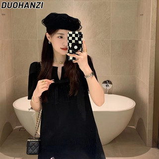 Duohanzi Đầm Nữ Mùa Hè Mới Phong Cách Pháp Cổ Tích Đầm Hepburn Phong Cách Thời Trang Tank Top