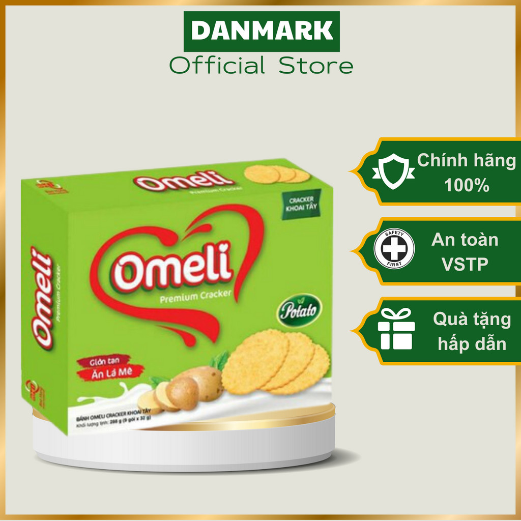Bánh Quy Khoai Tây Omeli Hộp 288G Vị Mặn Ngọt Thơm Ngon