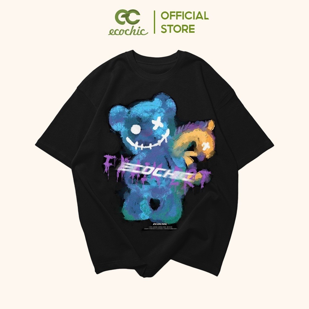 （Nóng bỏng） Áo Phông ECOCHIC AQUARELLE BEAR Tee Local Brand  Unisex Form Rộng Oversize Premium Cotto