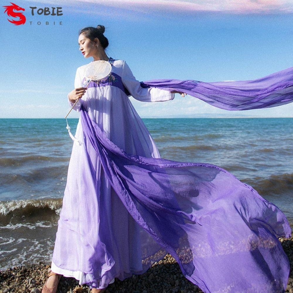 Tobie Hanfu Khăn choàng dài Khăn lụa, Khăn choàng dài voan 4M nhiều mà