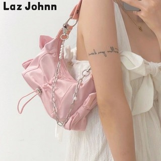 Laz Johnn Túi đeo vai mini thông thường mềm mại mới Túi đeo chéo Nylon xếp ly