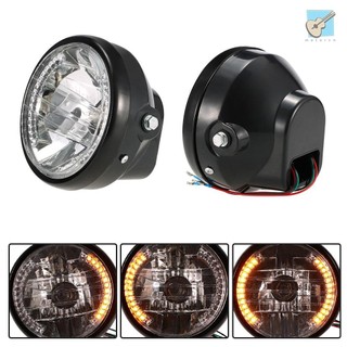 Đèn pha LED xe máy 7 inch có đèn báo rẽ LED màu vàng không có giá đỡ